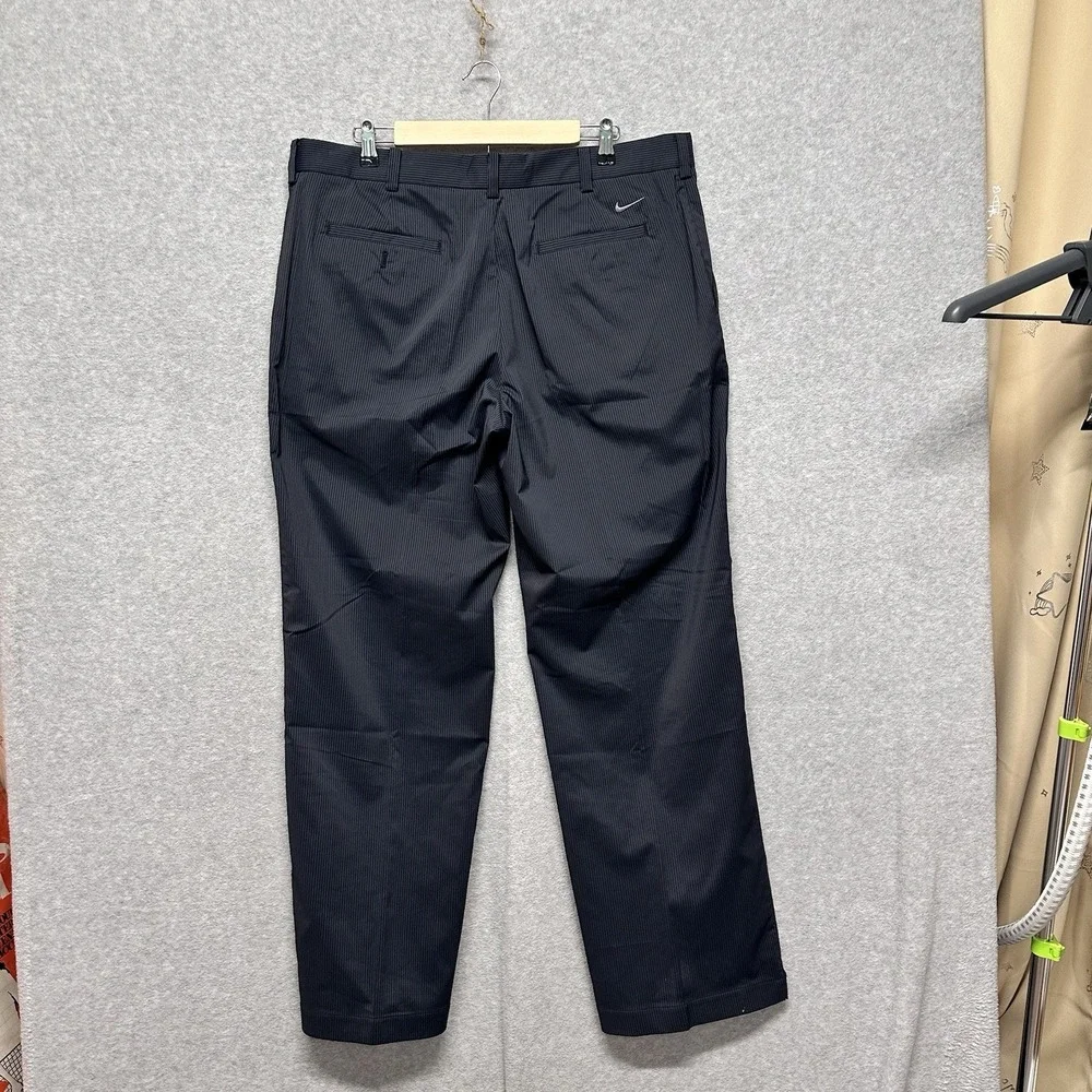 Nike Dri-FIT Men's Golf Pants Stripe Size 38x32 Black Athletic Performance Pants